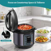 Sweetcrispy 10-In-1 Electric Pressure Cooker, 3 Quart Multi Cooker For Rice, Stew And Steam, Small Programmable Stainless Steel Pot With Slow Cook Function And Ceramic Inner Pot - Black - View 10
