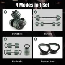 4 In 1 Adjustable Weight Dumbbell Set-Black-XY845894 - FH10067DK - View 6