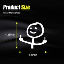 Funny  Stick Figure Car Decal, Humorous Reflective Sticker - Multicolor - View 2