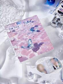 1pc Water Ripple Mini Photo Album, Single Slot 3-Inch Card Holder, Includes 20 Pages, Acrylic Loose-Leaf Binder, Suitable For Idol Cards, Student ID Cards DIY Crafts, Blue Purple Pink Optional, Ideal Birthday Party Back To School Gift And Girls Home Decor - Multiple Styles - View 13