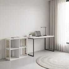 KIWI MOBLEKIT | Wooden Shelves For Storage And Decoration, Cube Or Rectangular Models With Door Or Drawer Options, Modern Auxiliary Furniture For Living Room, Bedroom Or Office - 四格書架 60x29.5x59 公分 白色 - 查看 9