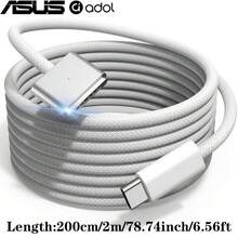 Kabel Pengisian Daya ASUS 140W PD3.1 USB-C ke Magnetik 3 Jalinan, Kabel Laptop Magnetik dengan Lampu Indikator 6,6 Kaki untuk MacBook Pro Air M2 M3 M4 M5, 14 Inci 16 Inci 13 Inci 15 Inci Versi 2022-2026 - View 12