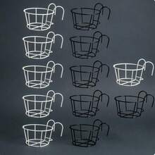 3/5/6/7/8/10/12pcs Fashionable Round Metal Hanging Planters - Suitable For Balcony, Garden And Indoor Decoration, Can Grow Succulents And Green Plants On Hanging Racks - A - View 19