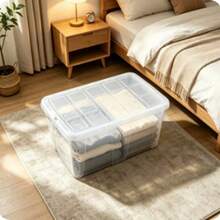 Extra-Large Thickened Transparent Plastic Storage Box, Suitable For Clothes, Toys, And Snacks. - A - View 5