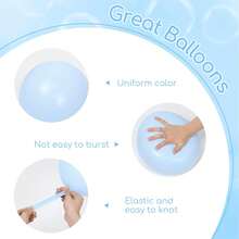 60pcs Blue And White Balloons Set,Clear Pearl White Light Blue Balloons For Bridal Shower Anniversary Graduation Wedding Birthday Party Decorations - Style 1 - View 6