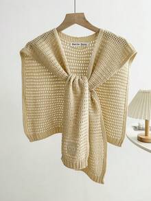 1pc Solid Dickey Collar Simple Plain Faux Collar,Graduation Outfit,Disco - Beige - View 4