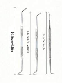 3/1pc Stainless Steel Ingrown Toenail Tool Set - Double-Sided Foot File, Nail Lifter, Spoon-Shaped Nail Pusher, For Cleaning And Removing Ingrown Nails, With Storage Bag And Organizer Box - Multicolor - View 3