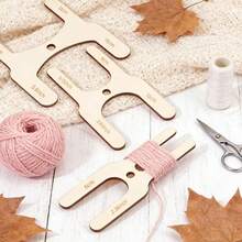 4pcs Wooden Pom Pom Maker Tool Set DIY 4 Sizes Wooden Ball Maker Tools For Making Balls, Suitable For Handmade Fabric And Needle Crochet Pom Poms, Knitting Supplies, Crochet Accessories - A - View 9