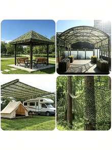 Army Green Camouflage Sunshade Net, Balcony And Patio Privacy Screen, Sunshade Fence Cover And Garden Barrier, Suitable For Outdoor Themed Party Decoration, Tree Shade And Camping Travel - Multicolor - View 8