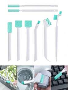 2pcs/Set Home Gap Cleaning Brush Set, Small Detail Cleaning Brushes, Suitable For Narrow Gaps, Corners, Window Tracks, Rails, Humidifiers, Cars, Bottles, Keyboards, Kitchen, Bathroom Gap Cleaning Tool Set - Multicolor - View 1