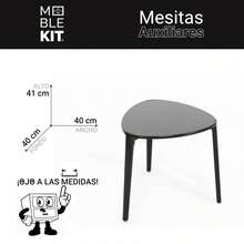KIWI MOBLEKIT | Wooden And Metal Side Tables For Living Room Or Bedroom, Modern Functional Tables With Different Shapes And Heights, Fixed Or Folding Options For Home - 40公分黑色梯形 - 查看 3