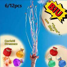 6/12pcs Cheerleading Hand-Thrown Colorful Streamers Tinsel Confetti Decoration, Festival Party Scene Atmosphere Props, Photo Birthday Confetti Handheld Decor Fireworks Tassel Streamers - Multicolor - View 1