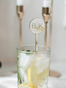 Personalized Wedding Drink Stirrer Custom Name Stir Sticks For Weddings Gold Silver Mirror Acrylic Cocktail Stirrer Bar Event Decors Wine Charm Name Stirrers For Party Guests - Multicolor - View 3
