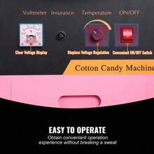 Electric Cotton Candy Machine With Cart, 1000W Commercial Floss Maker With Stainless Steel Bowl, Sugar Scoop And Drawer, Perfect For Home, Kids Birthday, Family Party, Pink - US A Type Plug(110-127V) - View 5