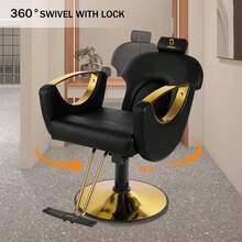 Barber Chair Salon Chair Hydraulic Barber Chairs 360 Degrees Rolling Swivel Hair Styling Chair Cutting Chairs Salon Shampoo Equipmen Black - Black - View 4