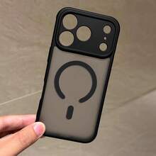 Free Shipping On 1 Item, Matte Dual-Layer Magnetic Charging  Handyhülle, 2mm Thick TPU+PC Material, 1300 Magnetic Force, Shockproof And Scratch-Resistant, Simple Solid Color, Compatible With MagSafe Magnetic Charging Interface For IPhone 12/Pro/Pro Max/13/Pro/Pro Max/14/Pro/Pro Max/15/Pro/Pro Max/16/Plus/Pro/Pro Max/17/Air/Pro/Pro Max - Grey - View 5