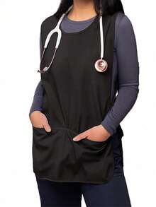 1pc Neutral Apron With Two Pockets For Home Cleaning - Multicolor - View 2
