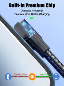 1pc, 66W USB A-To-Type-C Fast Charging Cable, 3m/9.9ft USB-C Fast Charging Cable, Compatible With IPhone 17/16/15/14/13/Pro Max/Plus Series, Compatible With Samsung Series And Other Compatible Android Devices, Suitable For Powering Various Devices Such As Mobile Phones/Tablets/Laptops - Multicolor 2 - View 4