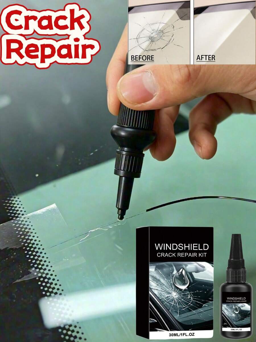 Windshield Crack Repair Kit---Suitable For Car Front Windshield Micro-Cracks, Stone Chip Pits, Small Damage Without Replacing The Entire Glass