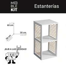 KIWI MOBLEKIT | Wooden Shelves For Storage And Decoration, Cube Or Rectangular Models With Door Or Drawer Options, Modern Auxiliary Furniture For Living Room, Bedroom Or Office - 雙層書架 30x30x60 公分 白色 - 查看 3