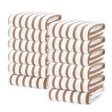 12 Pack Oversized Microfiber Bath Towels, Cabana Striped Beach Towels Set, 27x55 Inch Large Super Absorbent Quick Dry Towels, Windproof & Sunscreen, Ideal For Beach, Travel, Camping, Pool, Vacation, Summer Essential Gift For Men Women Family - 卡其色 - 查看 2
