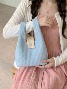 客製化刺繡迷你絎縫托特包，柔軟加厚手提小包，適合收納口紅、耳機、鑰匙，旅行與日常收納，送給女孩的可愛禮物 - 彩色 - 查看 12