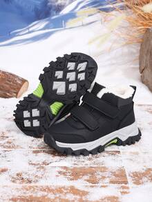 Children's Boots/Children's Fashion Non-Slip Outdoor Running Hiking Thermal Lined Warm Boots - Black - View 6