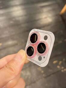 1pc Bright Color Camera Lens Protector With Metal Ring, Compatible With IPhone 17/13/14/Pro/Max/15/16 Pro Max - Pink - View 10