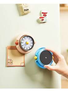 1pc Magnetic Kitchen Timer, Mechanical Timer, Time Reminder, Visual Time Management Alarm, Suitable For Baking And Kitchen Use (Non-Electric) - Multicolor - View 3