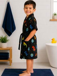 Bathrobe - Space Dinosaur - View 2