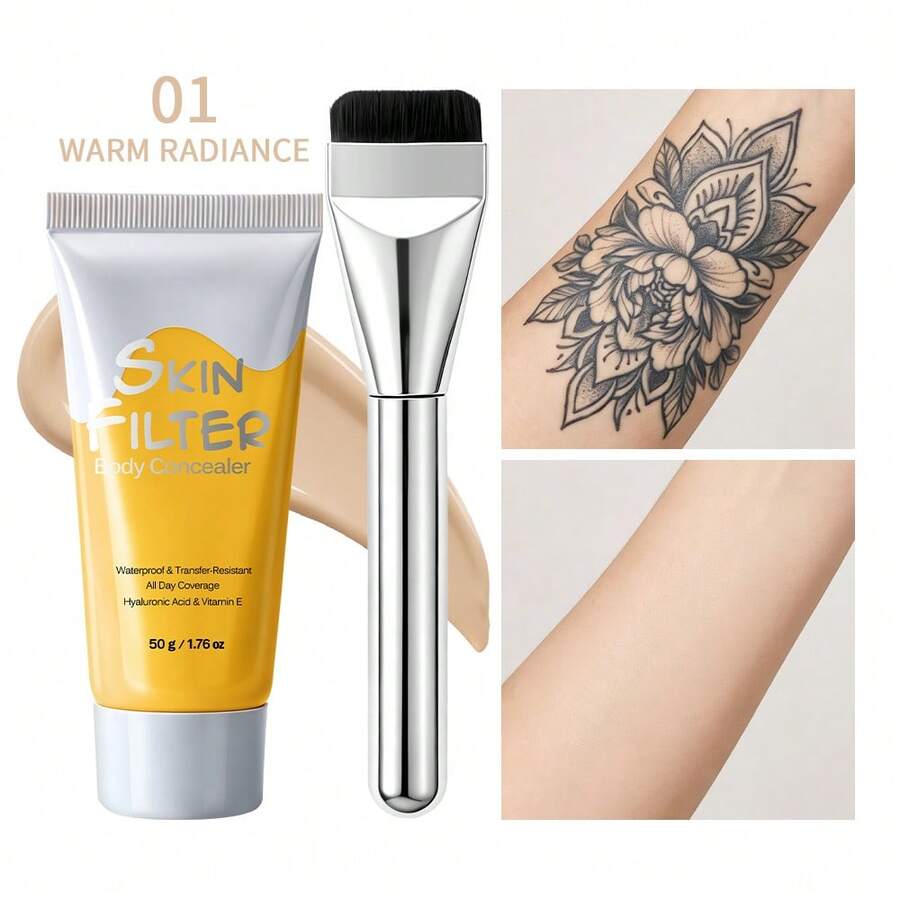 danche High Coverage Body Concealer, Waterproof & Sweat-Resistant Tattoo And Scar Coverage, Non-Staining & Long-Lasting Full Body Foundation, Create Flawless Skin