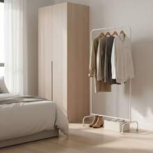 KIWI MOBLEKIT | Free-Standing And Expandable Clothes Racks In Metal And Wood, Clothing With Adjustable Options, With Wheels Or Shelves, Organizers For Bedroom, Entryway And Home - Blanco 78x44.5x160 厘米 - 查看 2