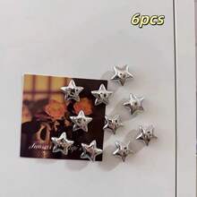 6/12pcs Silver Star Fridge Magnets, Cute Decorative Magnetic Stickers For Kitchen, Office Whiteboard, Storage Cabinet, Dishwasher And Refrigerator, Kitchen Decor, Home Decor, Mother's Day Gift - Five-pointed Star - View 10