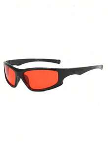 1 Pair Women's Wrapped Red Fashion Glasses Y2K Versatile Casual Glasses Suitable For Daily Wear Street Photography Vacation Travel Outdoor Sports Summer Beach Accessories Back To School - Red - View 7