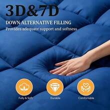 Quilted Mattress Pad Designed To Fit Snugly, Featuring A Cooling Pillow Top And Breathable, Fluffy Softness, Suitable For Mattresses With Depths Ranging From 8 To 21 Inches - Black - View 4