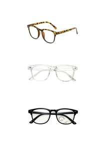 3pcs Women's Blue Light Blocking Glasses, Leopard Print Bohemian Style, Polycarbonate Square Large Frame Transparent Glasses, Suitable For All Seasons, Fits All Face Shapes, Computer Gaming Blue Light Protection, Unisex Blue Light Blocking Glasses, Multi-Functional Daily Style, Suitable For School Uniform Outfit - Multicolor - View 7