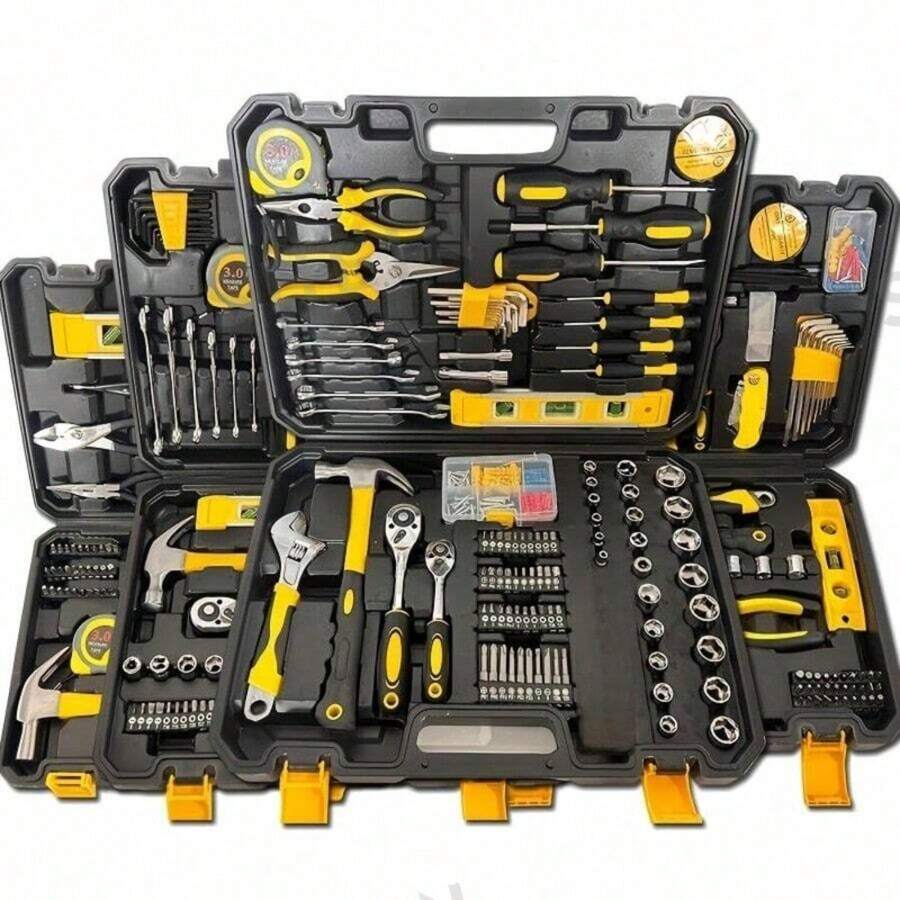 115/46pcs Car Repair Tool Set - Premium Ratchet Torque Wrench And Assorted Screwdriver Set - Ultra-Portable, All-In-One Solution For Car, Bicycle And Motorcycle Maintenance - Multicolor - View 1
