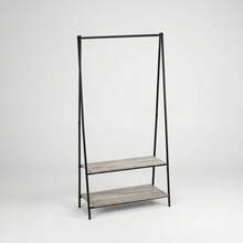 KIWI MOBLEKIT | Free-Standing And Expandable Clothes Racks In Metal And Wood, Clothing With Adjustable Options, With Wheels Or Shelves, Organizers For Bedroom, Entryway And Home - 黑色置物架 80x40x160厘米 - 查看 5