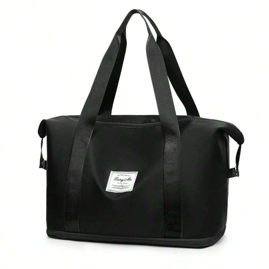 Mala Bolsa Dobrável Expansível De Viagem Impermeável Para Academia Praia E Passeios - Preto - Visão 1