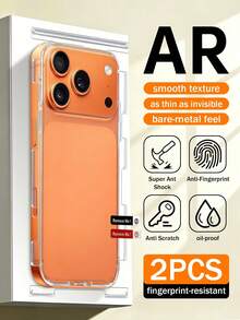 XINHONGYU 2片裝全螢幕霧面螢幕保護貼，相容 iPhone 17 Pro Max/17 Air/17 Pro，含側邊+背面貼膜，附安裝工具 - 無色 - 查看 1