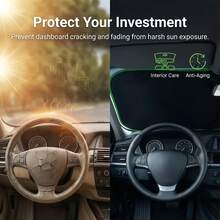 Universal Upgraded Car Windshield Sun Shade, Foldable Heat Insulation Sunshade, UV Protection Anti-Glare Car Interior Protector, Portable Summer Car Travel Commuting Accessory - Sun Visor - View 9