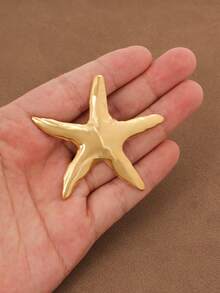 SUPBORA 1pc Fashionable Silver/Gold Color Minimalist Ocean Starfish Brooch Pin, Fashion Sea Star Marine Style Brooches Lapel Pins For Women Jewelry Gift - Gold and Silver - View 19