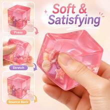 1pc Pressure Cube Ice Ball, Colorful Ocean Shell Squeeze Toy, Soft Slow Rebound Stress Relief Sensory Fidget Toy, Suitable For Children, Teenagers And Adults, Relieve Anxiety, Classroom Prize - Multicolor - View 9