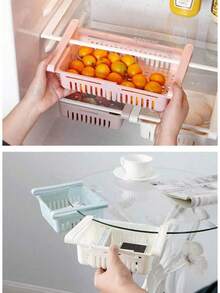 Caja de almacenamiento colgante expandible para refrigerador, contenedor de almacenamiento de frutas, verduras y huevos, estante organizador de refrigerador - Multicolor - Ver 3