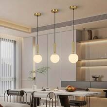 1/2pcs, Nordic Luxury Gold Ball Pendant Light, E27 Socket, Single Head Bedside Dining Bar Entryway Living Room Minimalist Modern Creative Personalized Bedroom Lighting Fixture (Bulb Not Included) - Gold - View 3