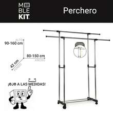 KIWI MOBLEKIT | Free-Standing And Expandable Clothes Racks In Metal And Wood, Clothing With Adjustable Options, With Wheels Or Shelves, Organizers For Bedroom, Entryway And Home - 雙人床尺寸:80-150x42x90-160厘米 - 查看 3