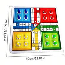 LUDO 遊戲盤 - 經典策略桌上遊戲，適合家庭遊戲之夜、派對、旅行 - 多功能桌面棋盤遊戲 - 包含遊戲盤、棋子、骰子 - 彩色 - 查看 2