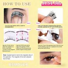 2 Pairs Magnetic False Eyelashes Half-Length No Glue Needed Long Natural Cat Eye Style Reusable Suitable For Eyelash Extensions Suitable For Beginners Makeup Artists Gift False Eyelash Clusters Magnetic Eyelashes - View 7