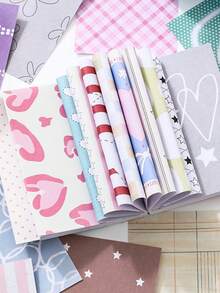 1本 M5 剪貼簿素材書,120頁,2.91 X 4.13 英吋,極簡底紙,Ins風溫柔純色素材,返校季 - 彩色 - 查看 8