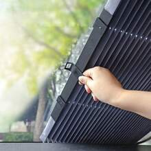 Automatic Retractable Car Sun Shade, Foldable UV Protection Heat Insulation Front Windshield Sunshade, Suction Cup Installation, Easy To Install - A - View 11